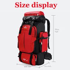 Big 75L Large Camping Hiking Backpack For Men Waterproof Mountaineering Hunting Travel Outdoor Sport Molle Climbing Bags