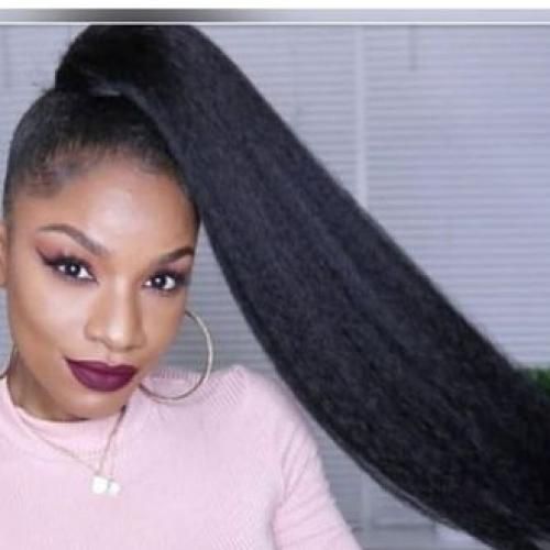 Fashion straight wrap around ponytail hair extension