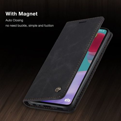 Caseme Wallet Black Retro Suede Leather Flip All-Round Protection Cover Case For Samsung Galaxy S21
