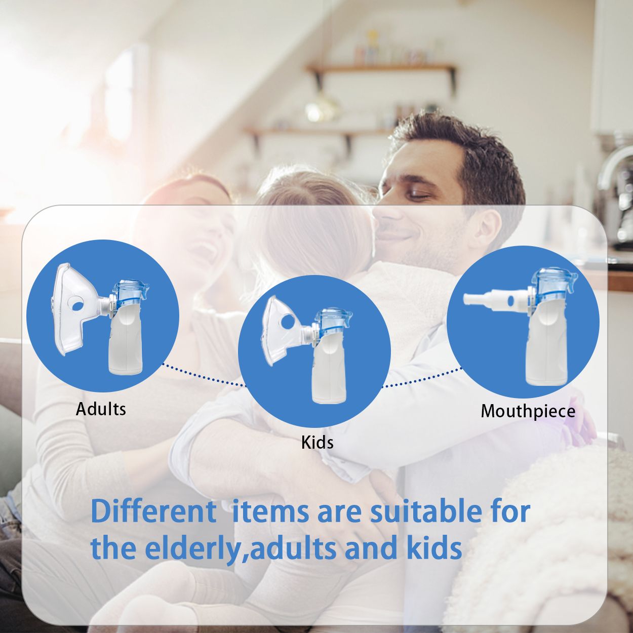 Portable Nebulizer - Nebulizer Machine for Adults and Kids Travel and Household Use, Handheld Mesh Nebulizer for Breathing Problems