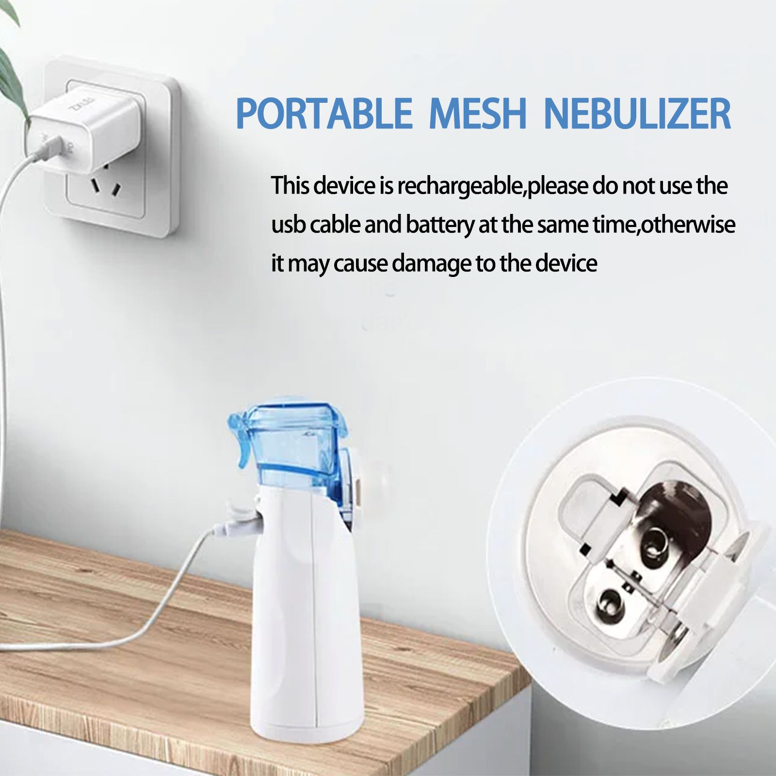 Portable Nebulizer - Nebulizer Machine for Adults and Kids Travel and Household Use, Handheld Mesh Nebulizer for Breathing Problems