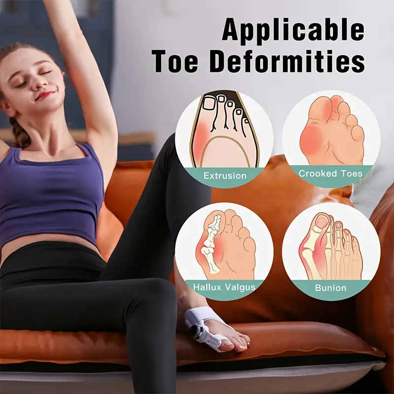 Tech Love Bunion Corrector for Women and Men, Orthopedic Bunion Toe Straightener, Adjustable Bunion Splint with Toe Separator for Bunion Relief, Day Night Support