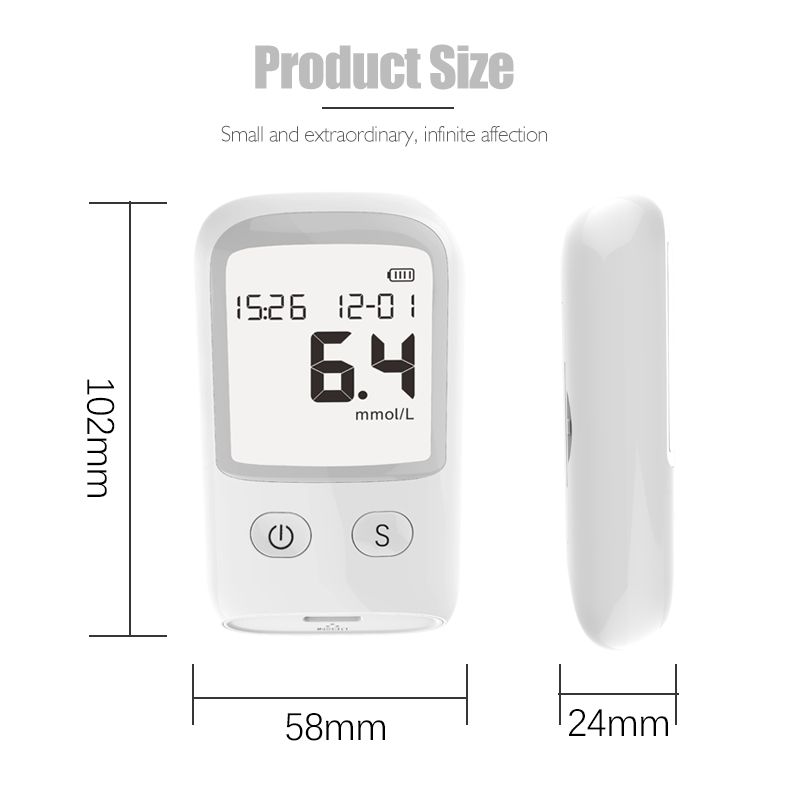 Blood Glucose Monitor Kit, Blood Sugar Test Kit with  Glucometer Strips, Lancets and 1 Lancing Devices, No Coding Required & Large Screen