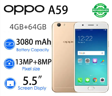 REFURBISHED OPPO A57 4GB+64GB 5.5" 3080 mAh 13MP+8MP Android Smartphones 4G LTE dual sim fingerprint unlock oppoa59 Mobile Phones