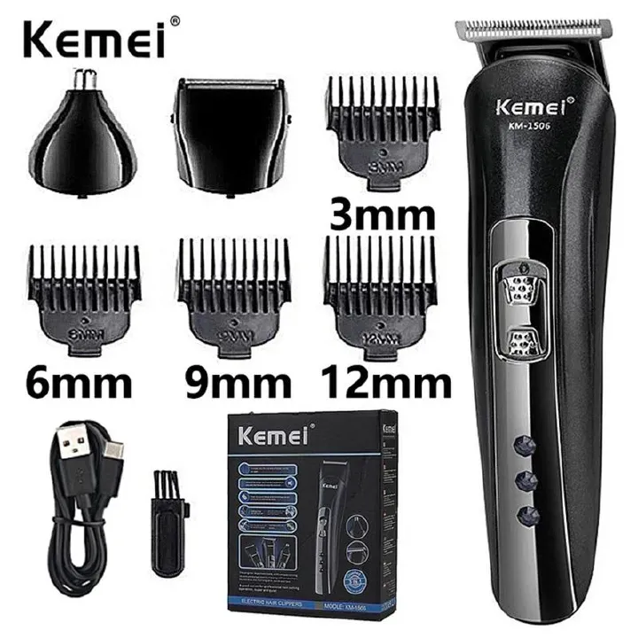 Kemei KM-1506 3 in 1 Electric Shaver USB Charging Hair trimmer Electric Rechargeable Nose Professional Shaving Machine