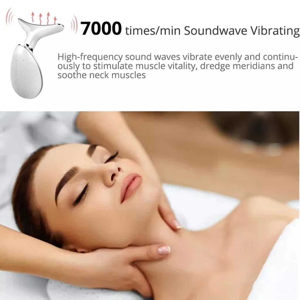 Neck Face Firming Wrinkle Removal Tool Beauty Device LED Photon Therapy Chin Reducer Vibration Facial Massager Skin Tightening