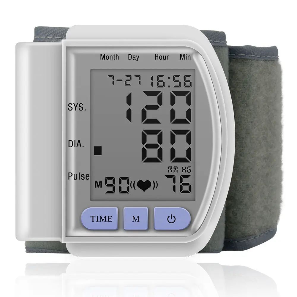 ZOSS Automatic Sphygmomanometer Wrist Monitor LCD Digital Wrist Blood Pressure Monitor Heart Pulse Measure High Real-time