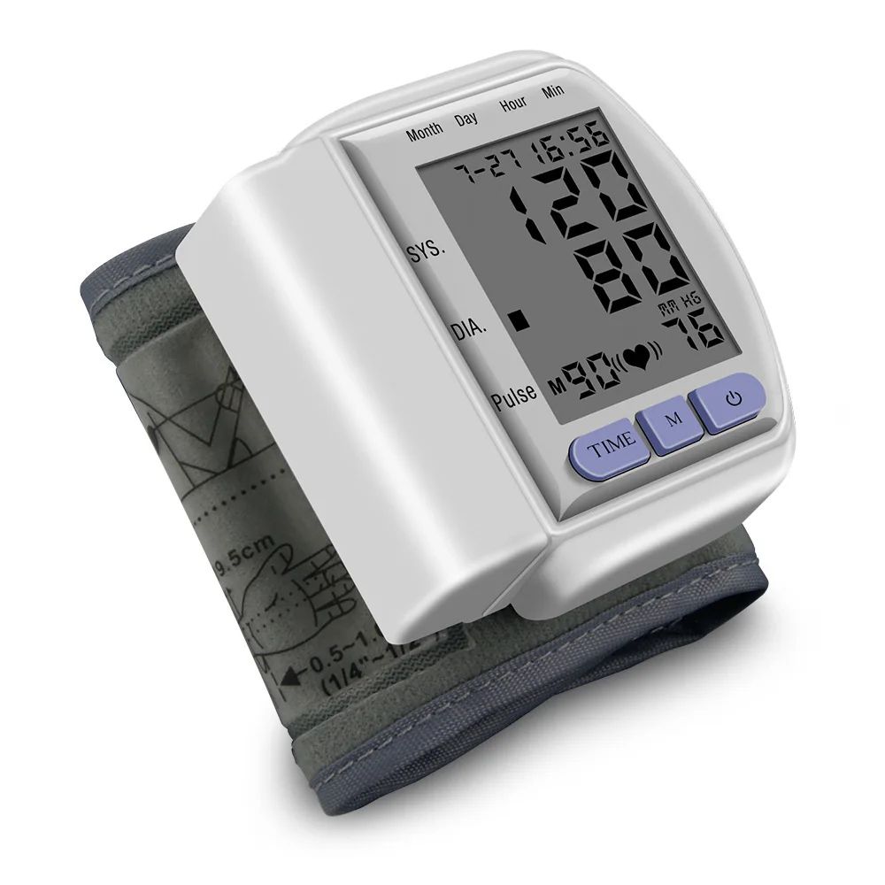 ZOSS Automatic Sphygmomanometer Wrist Monitor LCD Digital Wrist Blood Pressure Monitor Heart Pulse Measure High Real-time