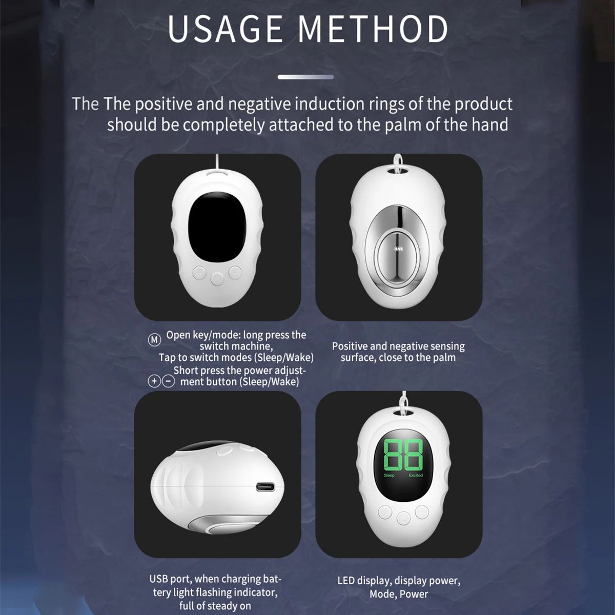New Handle Sleep Aids Device EMS Microcurrents Electric Shock Waves Rapid Falling Asleep Massage Relaxation Treatment Instrument