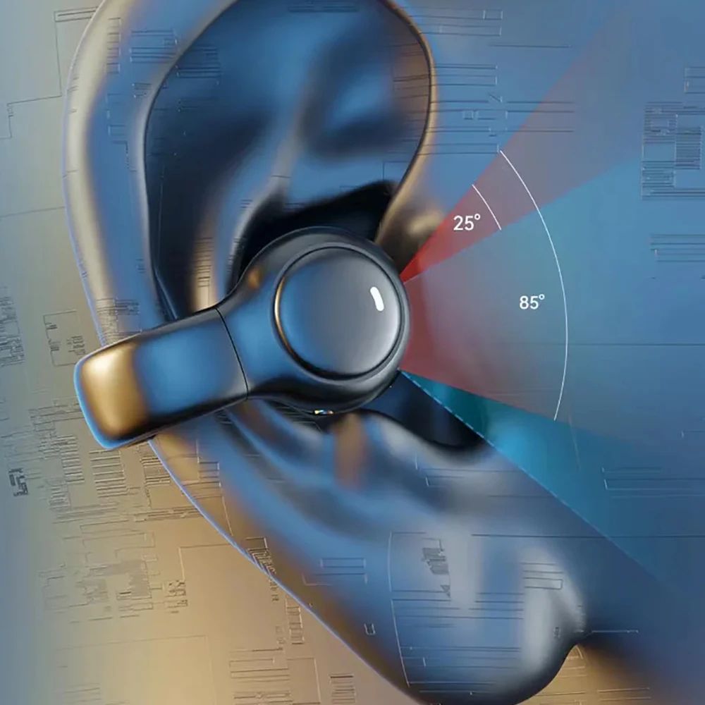 Bone Conduction Wireless Headphones Hifi Bluetooth 5.3 Gaming Headsets Noise Canceling Sport Earphones Bone Conduction Headphones Bluetooth Earphones Waterproof Earphones Ear Hook Wireless Headset