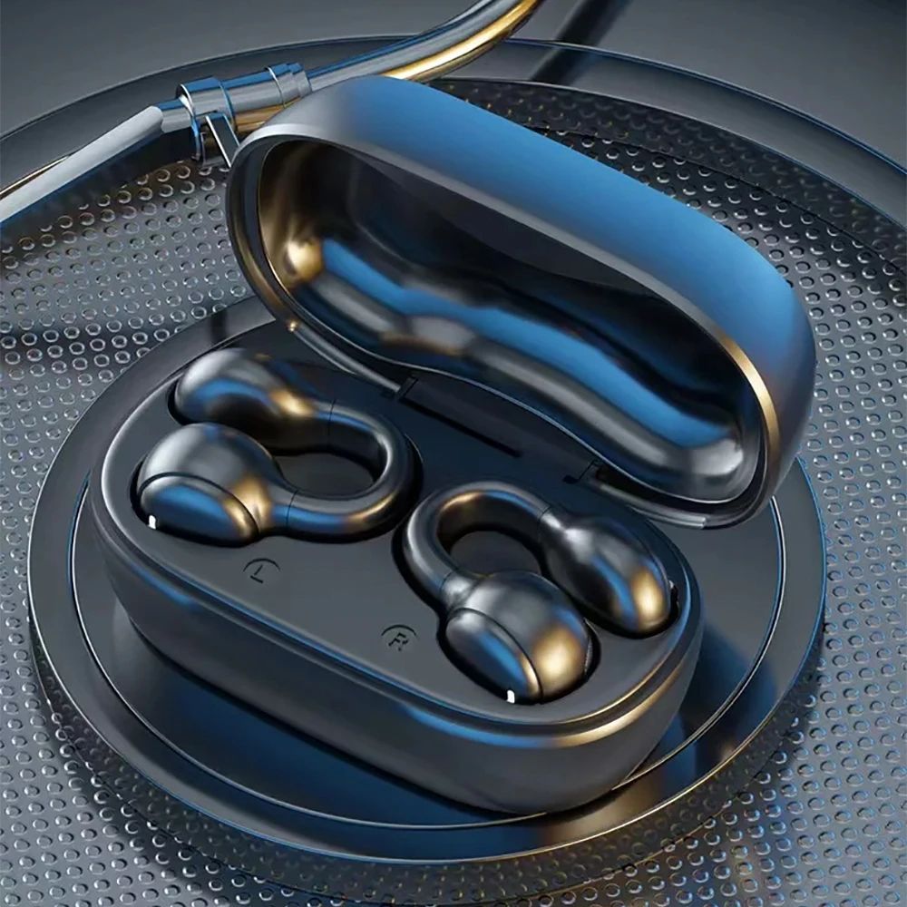 Bone Conduction Wireless Headphones Hifi Bluetooth 5.3 Gaming Headsets Noise Canceling Sport Earphones Bone Conduction Headphones Bluetooth Earphones Waterproof Earphones Ear Hook Wireless Headset