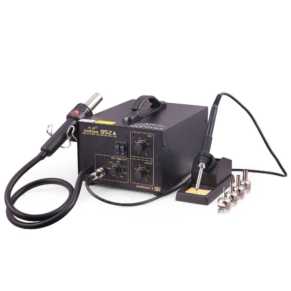 Soldering & Rework Station 270W Hot Air Gun 60W Soldering Iron GORDAK 952A  for Phones & Electronics Repair