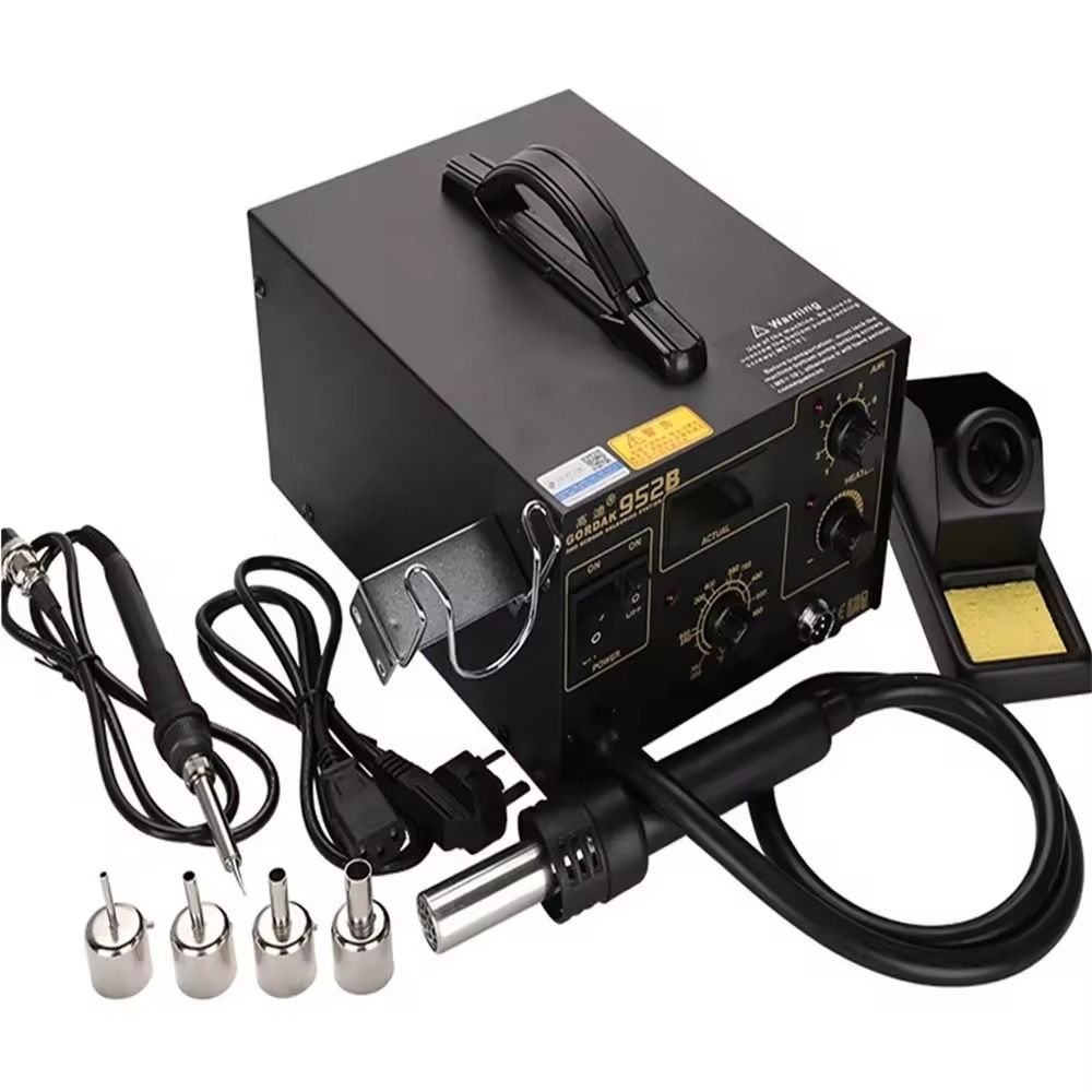 Gordak 952B Soldering Station with 220V Hairdryer SMD Thermostatic Soldering Station Hot Air Gun BGA Rework Station for Phones & Electronics Repair