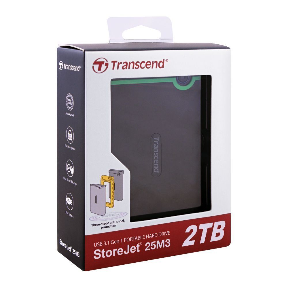 Transcend 2TB EXTERNAL HARD DISK/ HARD DRIVE * - USB 3.0 High Speed Data Transfer