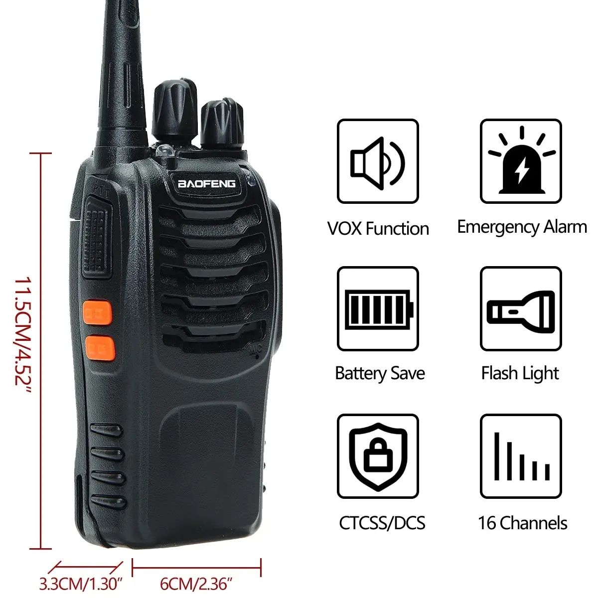 2pcs Baofeng BF-888S Long Range Walkie Talkie