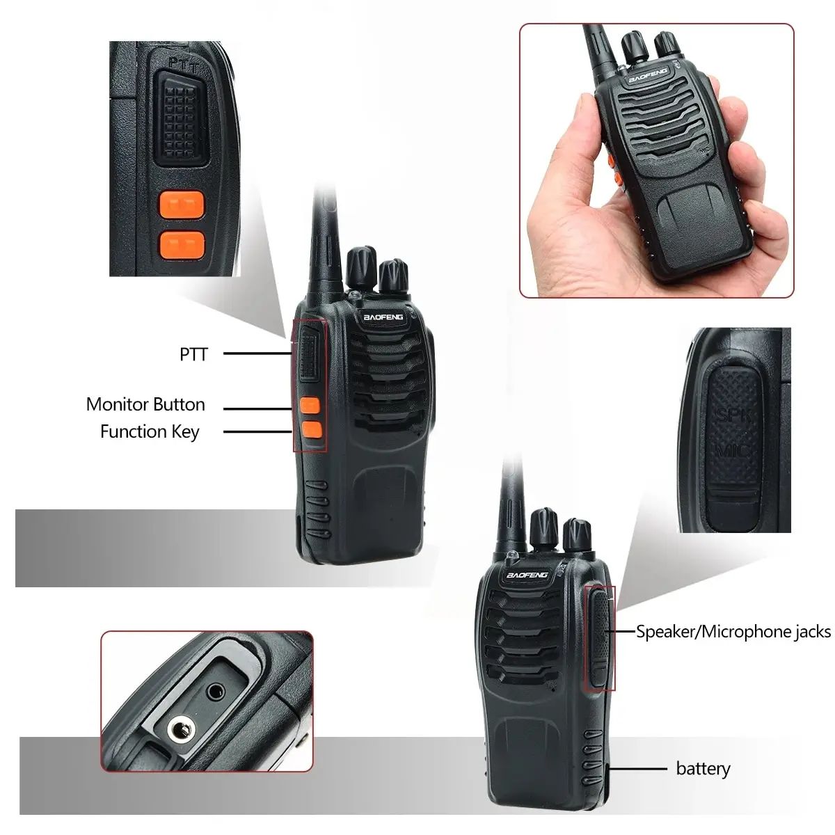 2pcs Baofeng BF-888S Long Range Walkie Talkie