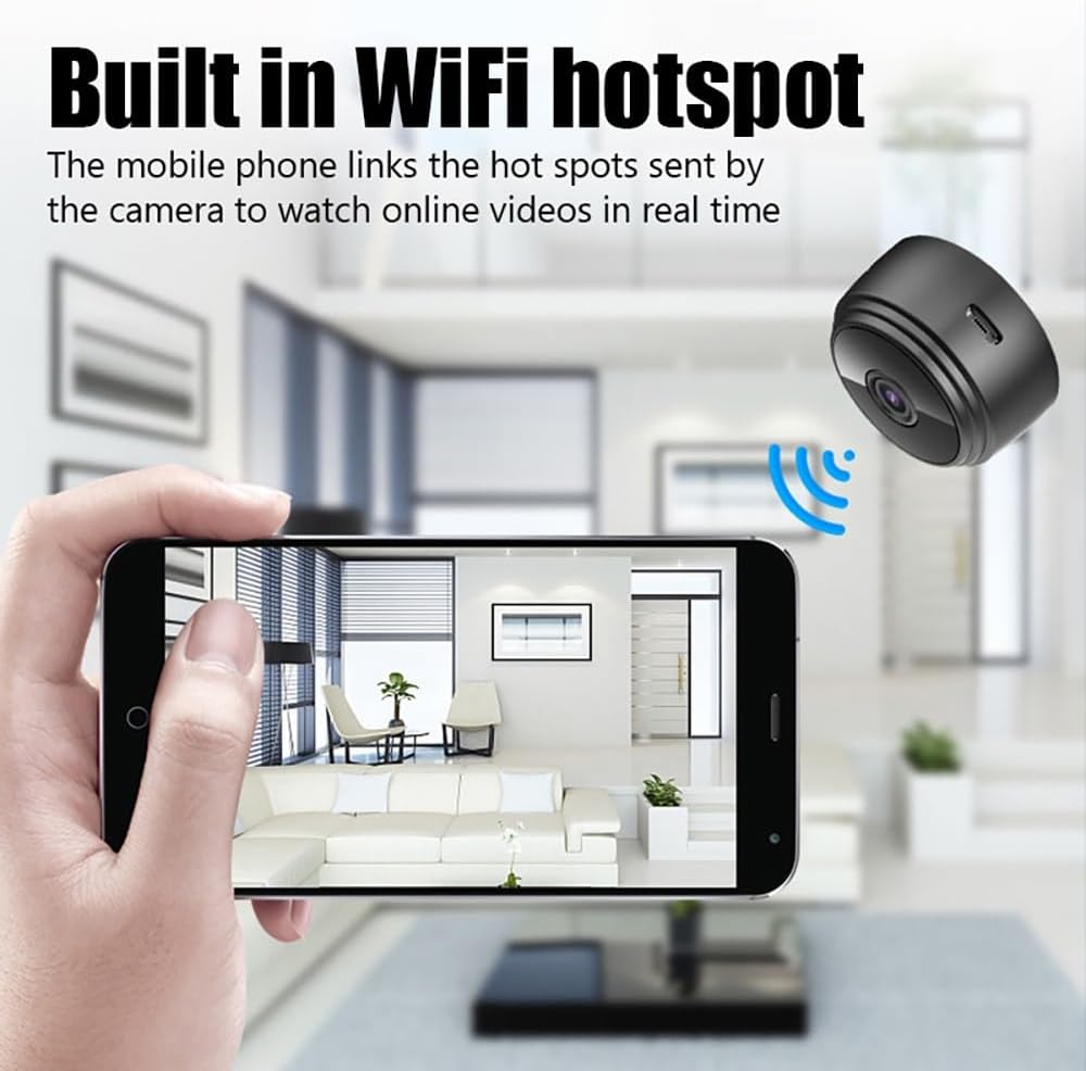 A9 WiFi Mini Camera HD 1080p Wireless Video Recorder Voice Recorder Security Monitoring Camera Smart Home for Infants and Pets