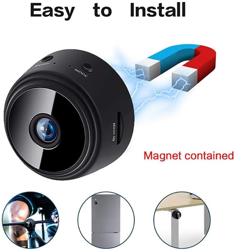 A9 WiFi Mini Camera HD 1080p Wireless Video Recorder Voice Recorder Security Monitoring Camera Smart Home for Infants and Pets