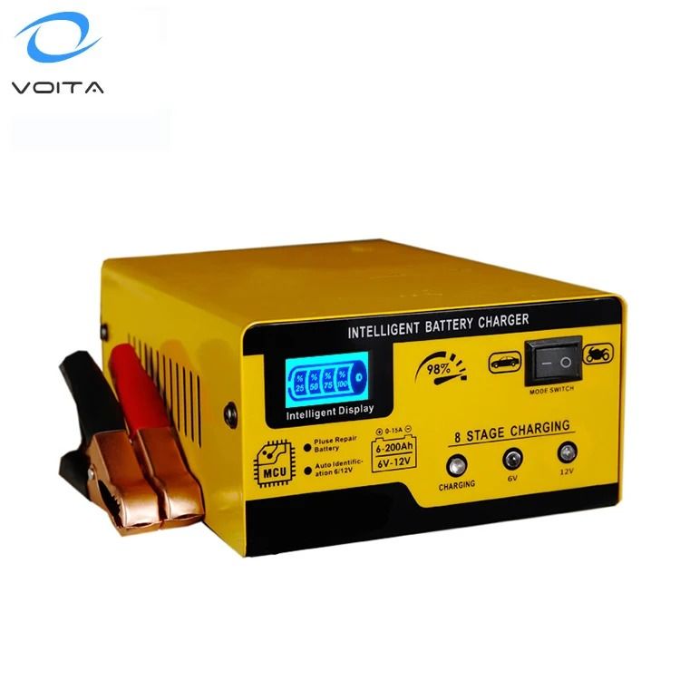 Portable Intelligent Automatic Car Battery Charger for 12V and 6V Batteries with 15A Output Capacity, Ideal for Automotive Maintenance and Charging Needs