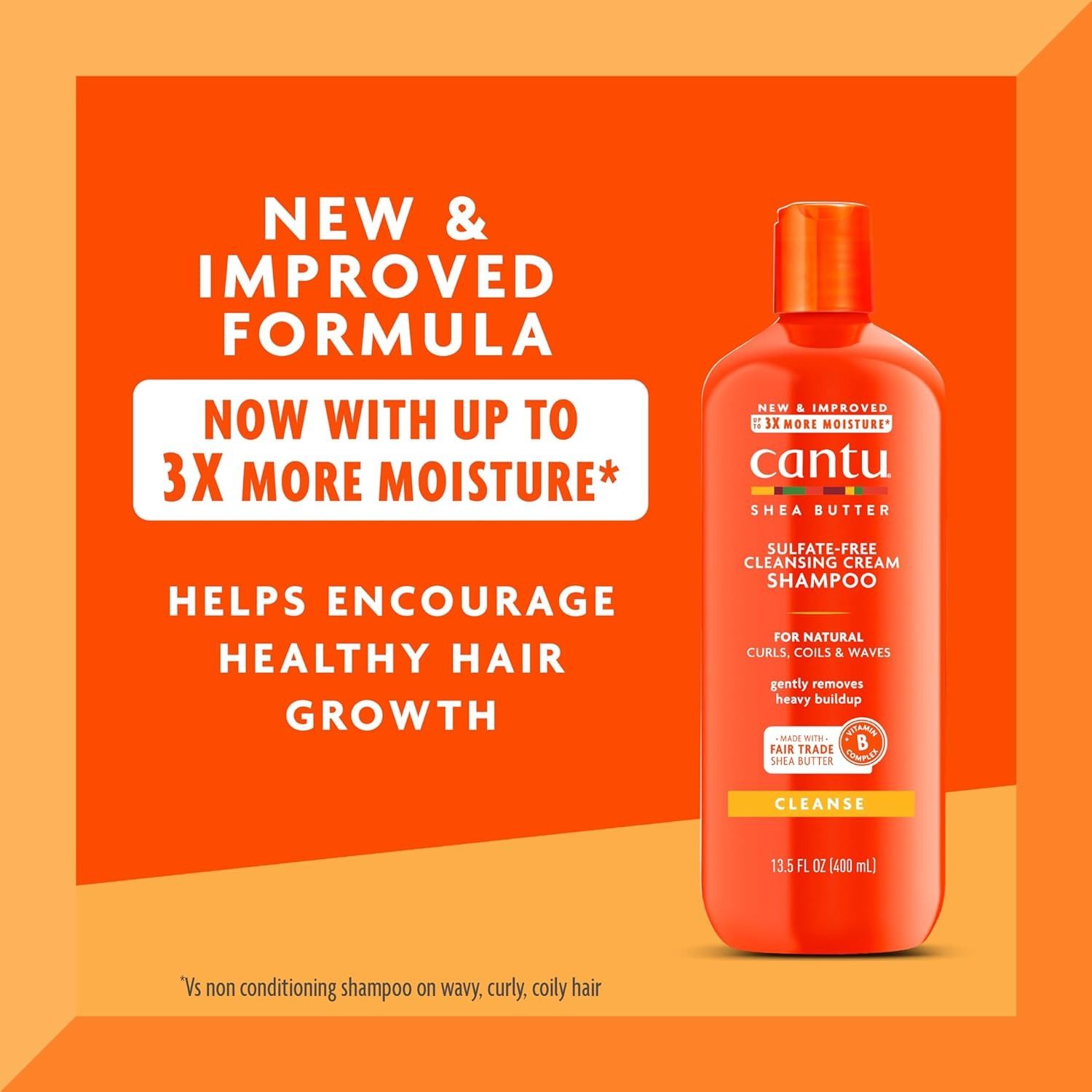 Cantu shea butter sulfate-free cleansing cream shampoo for natural curls ,coils and waves