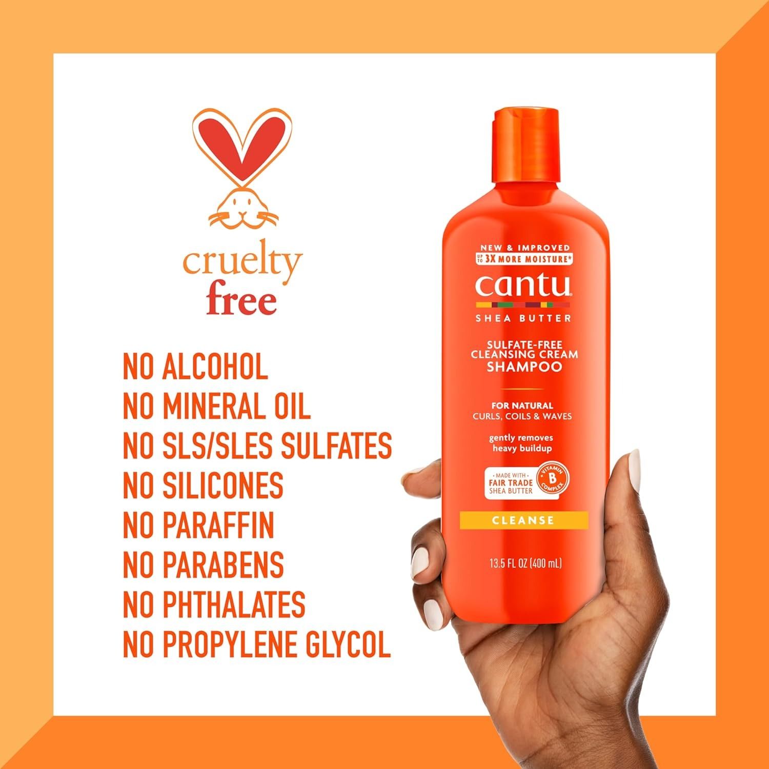 Cantu shea butter sulfate-free cleansing cream shampoo for natural curls ,coils and waves