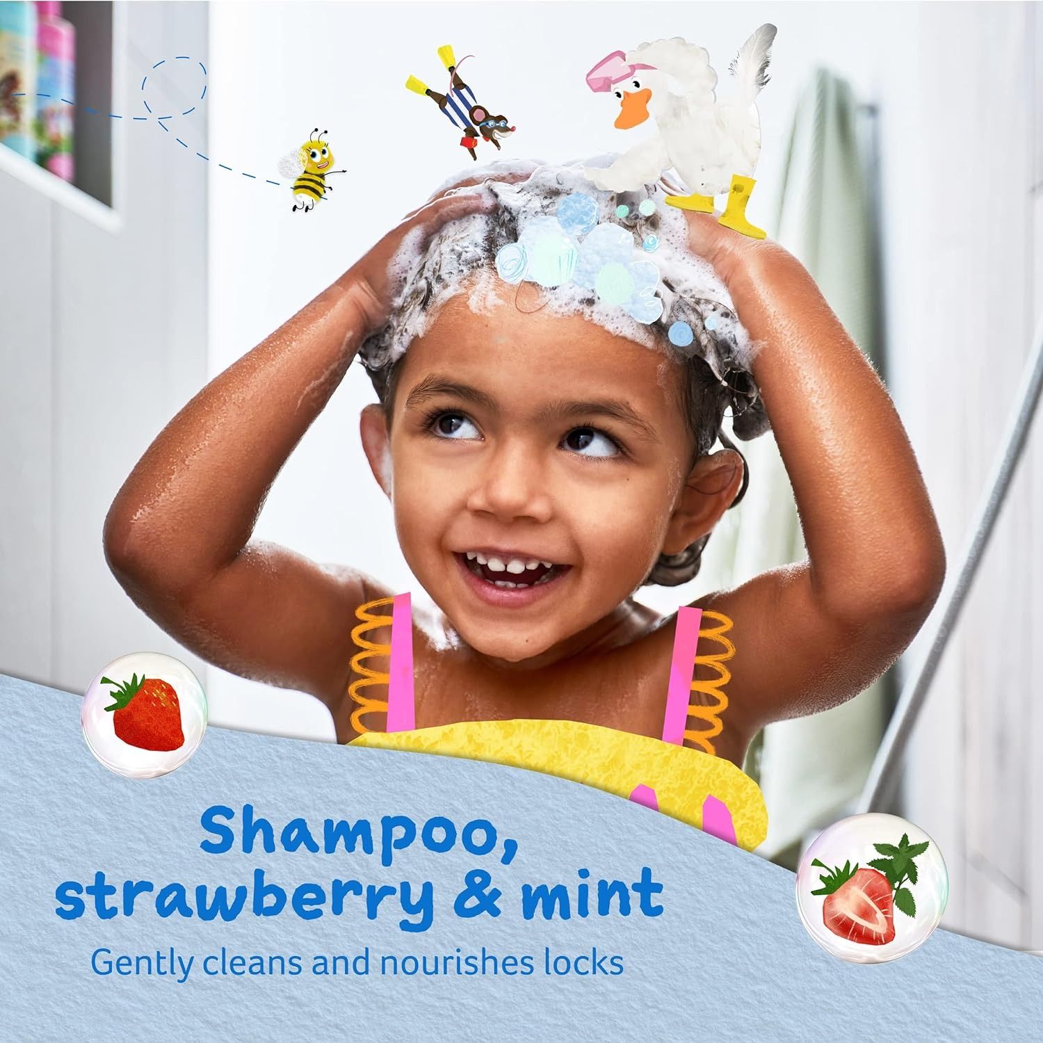 Childs Farm | Kids Shampoo 250ml | Strawberry & Organic Mint | All Hair Types | Detangles & Nourishes | Suitable for Dry, Sensitive & Eczema-prone Skin & Scalp