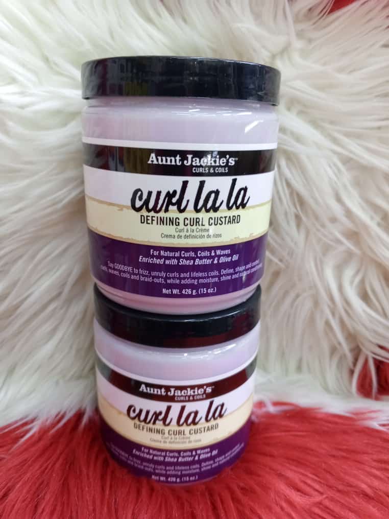 Aunt Jackie'S Curl Defining Custard Curl Lala for natural curls ,coils and waves enriched with Shea butte and olive oil
