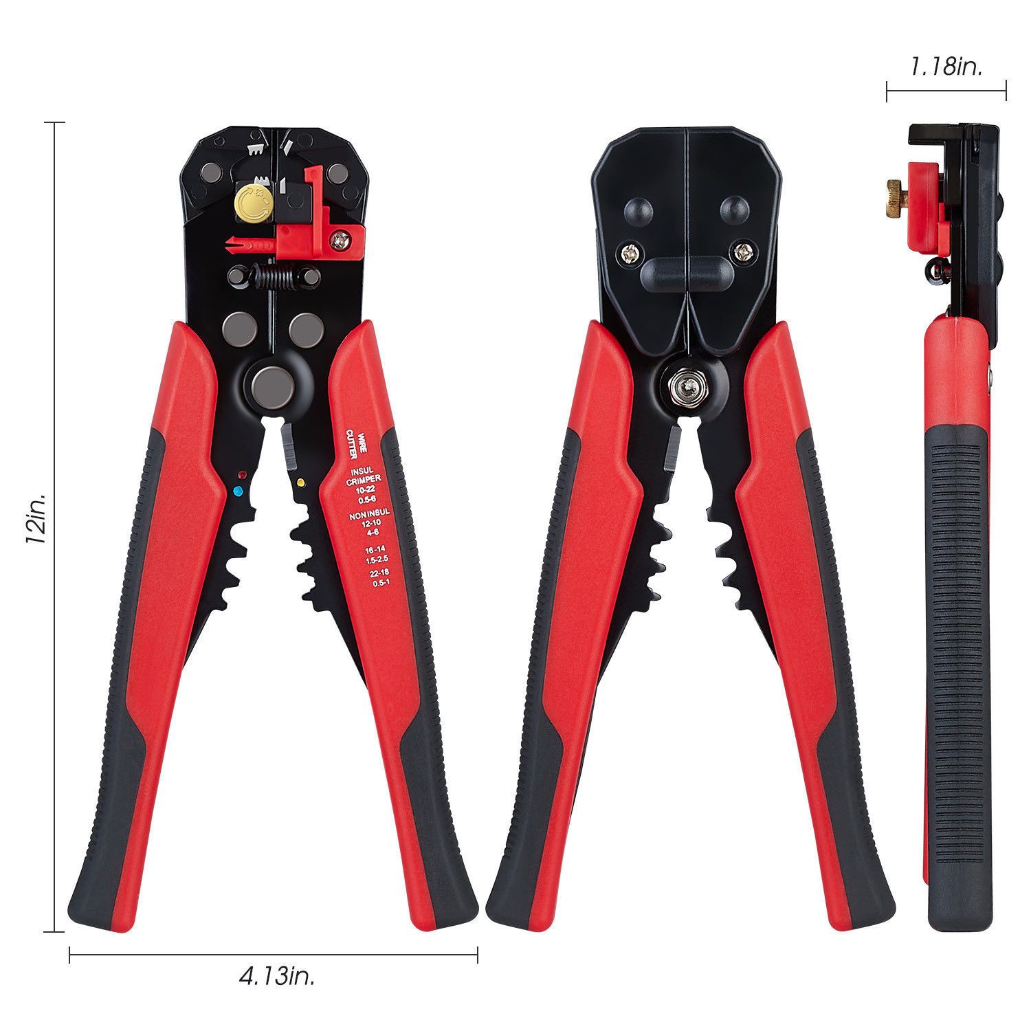 Crimper Stripping Cutter Pliers Crimper Cable Cutter Adjustable Wire Stripper Multifunctional Stripping Crimping Pliers Terminal Hand Tool