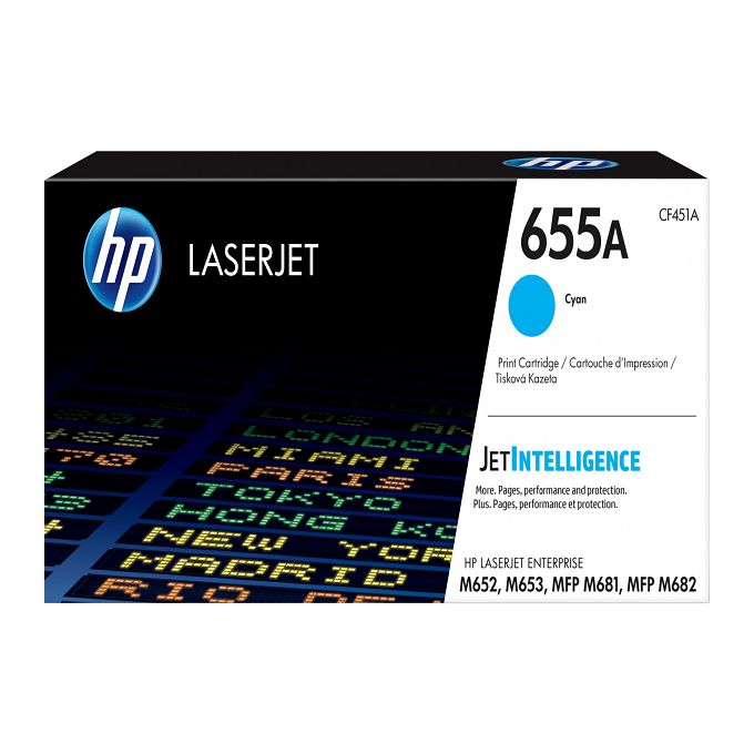 HP 655A Cyan LaserJet Toner Cartridge (CF451A)
