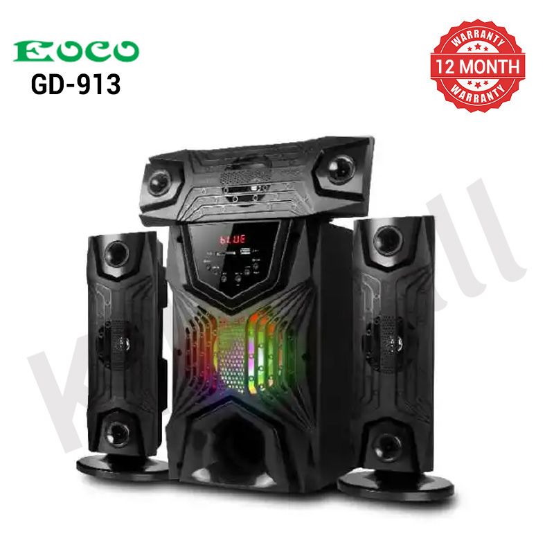 EOCO 3.1CH Multimedia Bluetooth Woofer Speaker GD-913 Subwoofer with 12 Months Warranty BT/USB/SD/FM Home Audio System with Remote Control 20000W