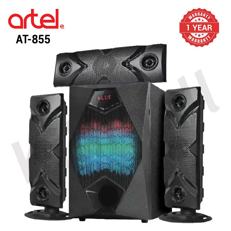 Artel 3.1CH Multimedia Bluetooth Woofer Speaker AT-855 Subwoofer with 12 Months Warranty,BT/USB/SD/FM Home Audio System with Remote Control 20000W