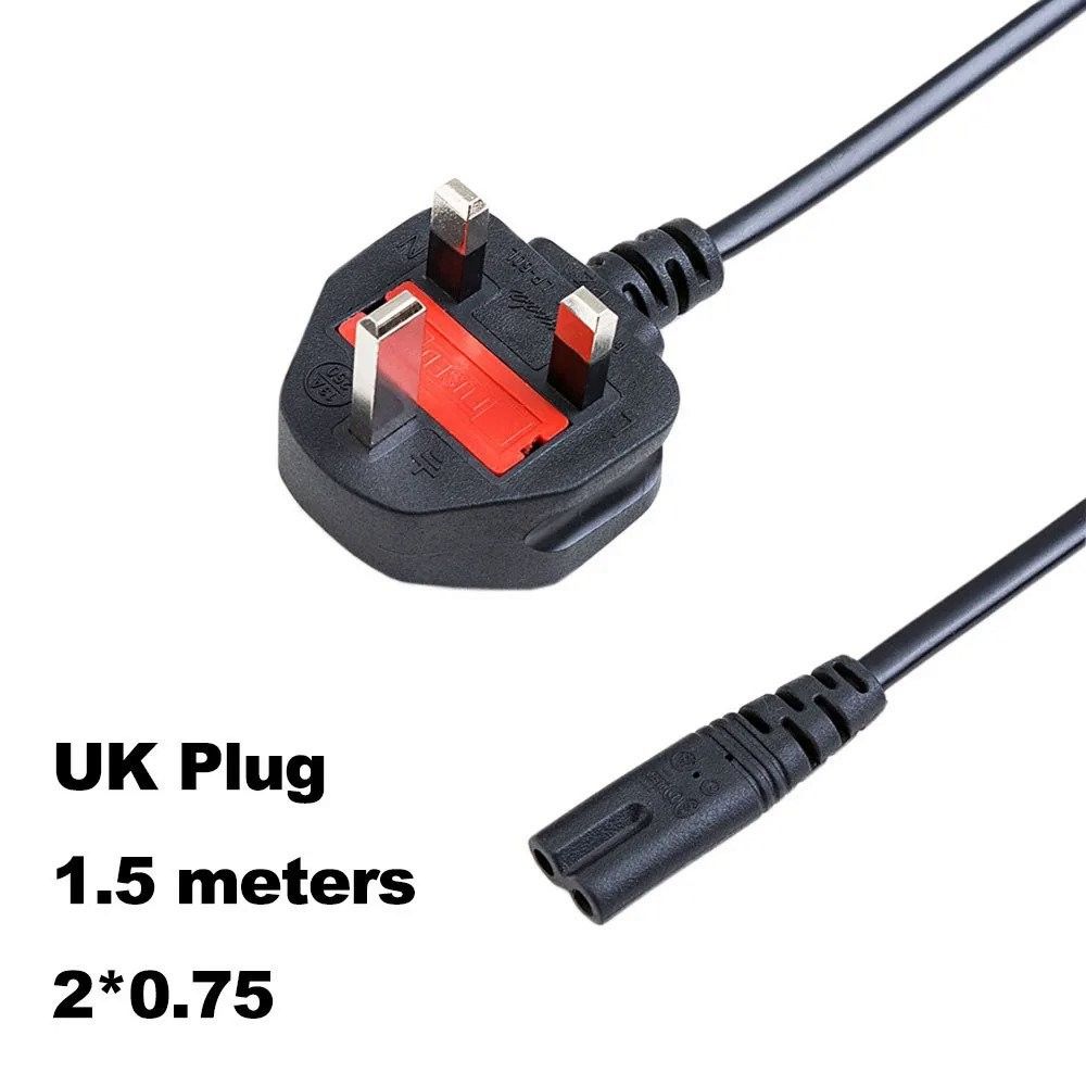 Fused 2 Pin Power Cable with UK Plug Connector 1.5 Metres | Electric Cord fused Power Cable 2Pin Cable 1.5 Metres 250V 2.5A Power Cord UK Power Cable for TV Printers Radio