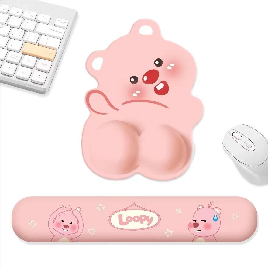 Butt Beaver Loopy Mouse Pad Cute Female 3D Wrist Protection Small Portable Computer Office Desk Anti slip Pink