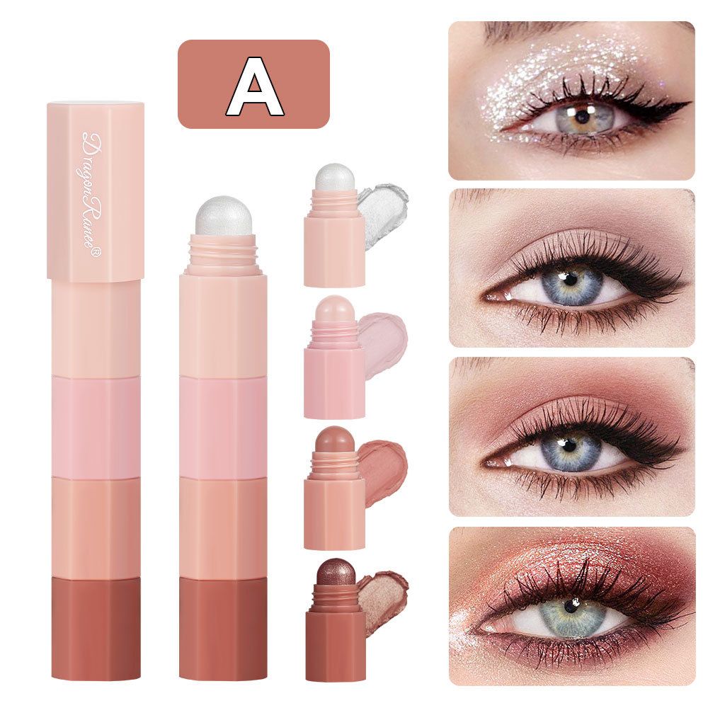 Dragon Ranee 4 color/set Lazy Eyeshadow Pencil Waterproof Non-Smudge Highlighter Silkworm Pencil Pearlescent view 6