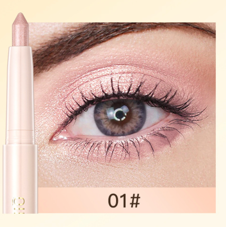 QIBEST cross-border lazy pearlescent shimmer eye shadow stick, high-gloss eye shadow, long-lasting, not easy to smudge, contouring eye makeup view 7