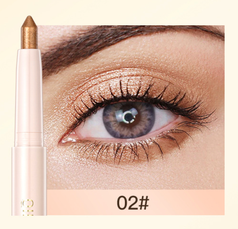QIBEST cross-border lazy pearlescent shimmer eye shadow stick, high-gloss eye shadow, long-lasting, not easy to smudge, contouring eye makeup view 8