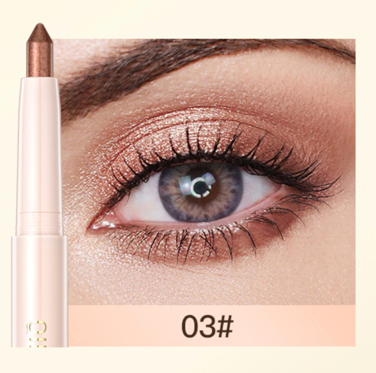 QIBEST cross-border lazy pearlescent shimmer eye shadow stick, high-gloss eye shadow, long-lasting, not easy to smudge, contouring eye makeup view 9