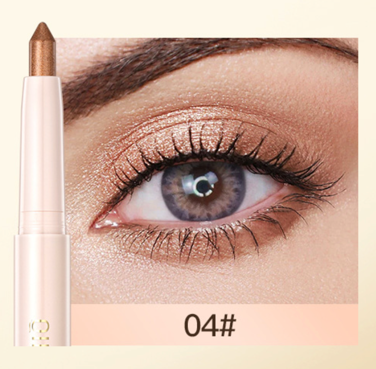QIBEST cross-border lazy pearlescent shimmer eye shadow stick, high-gloss eye shadow, long-lasting, not easy to smudge, contouring eye makeup view 10