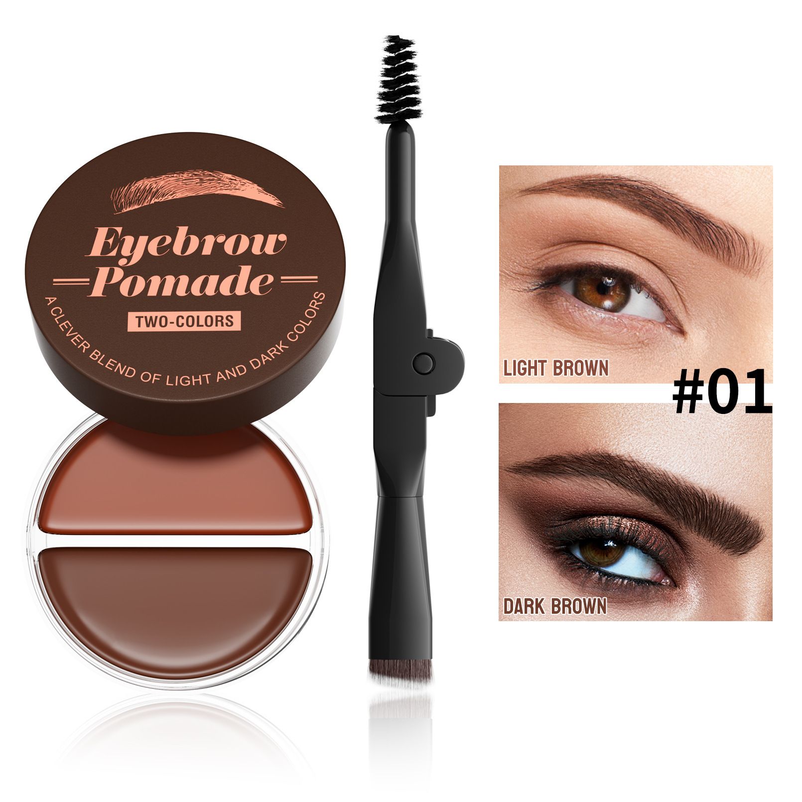 Hellokiss 2-in-1 Natural Long-Lasting Colorful Brow Shaping Pomade Wild Brow Pomade view 7