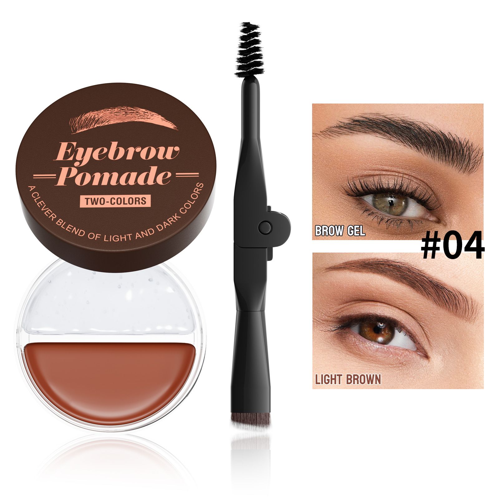 Hellokiss 2-in-1 Natural Long-Lasting Colorful Brow Shaping Pomade Wild Brow Pomade view 10