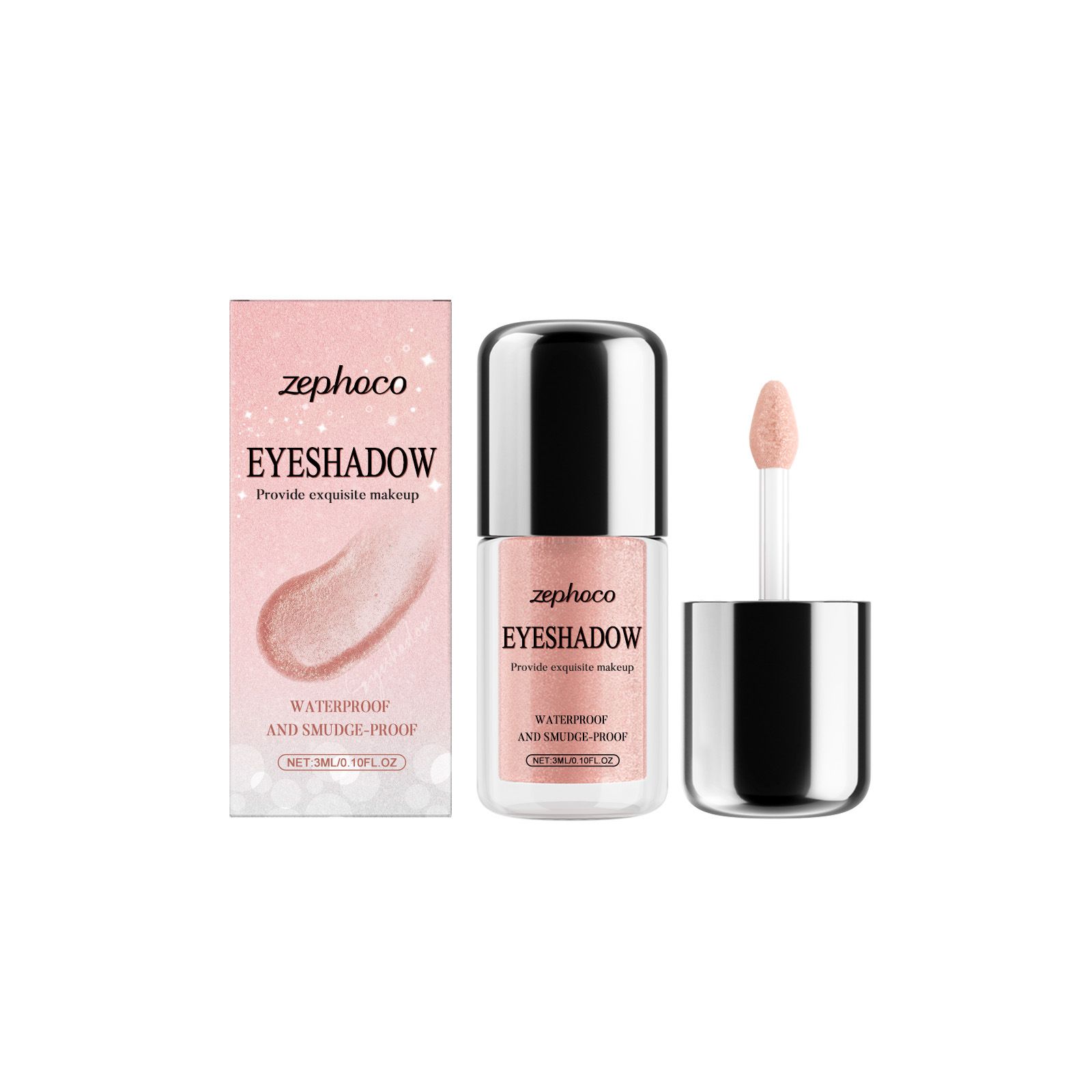 zephoco Shimmer Deep Pink Liquid Eye Shadow, Natural Color, Waterproof, Glossy, Easy to Apply, Daily Use view 6