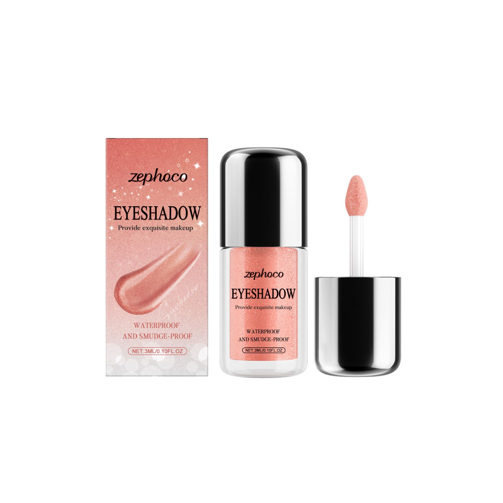 zephoco Shimmer Deep Pink Liquid Eye Shadow, Natural Color, Waterproof, Glossy, Easy to Apply, Daily Use view 9