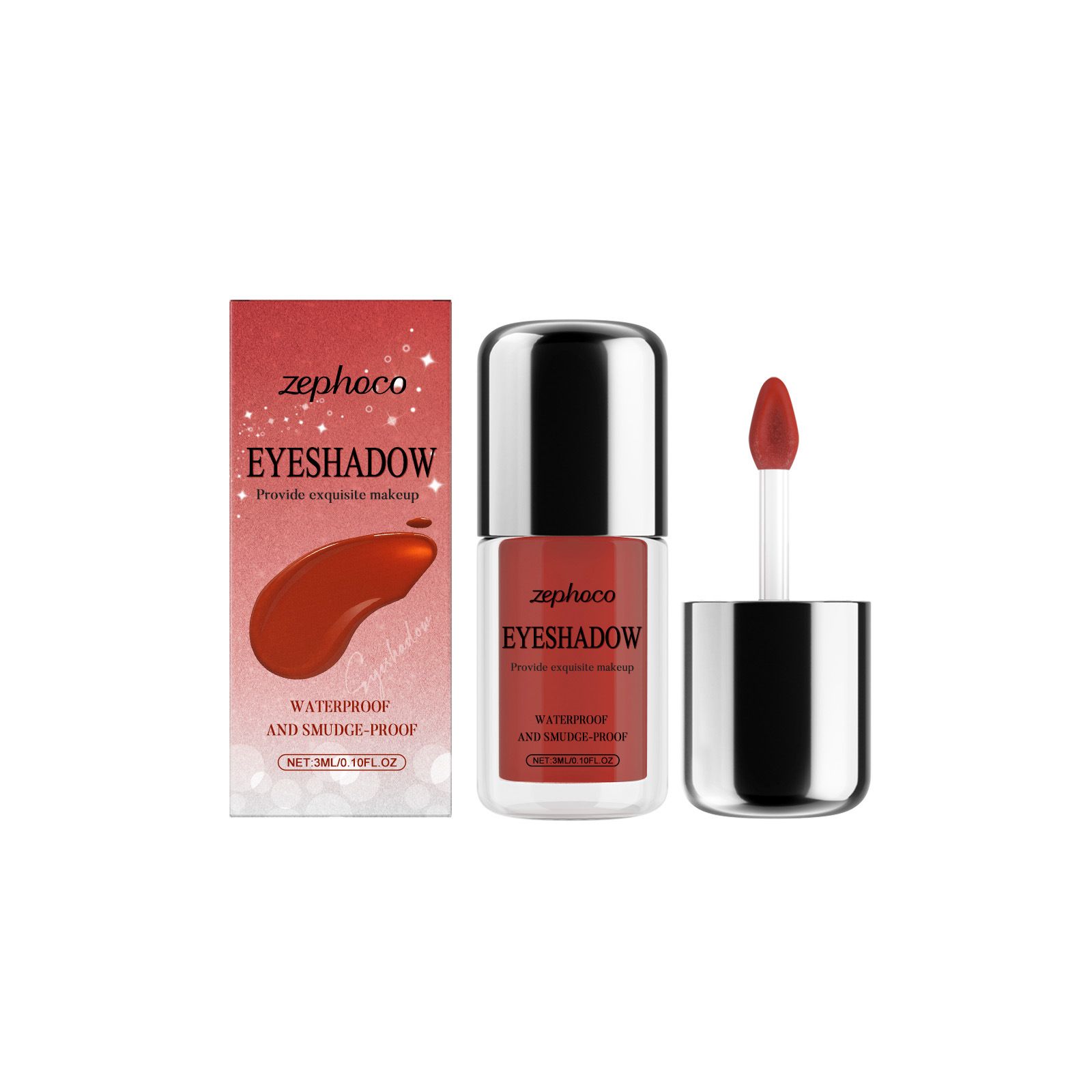 zephoco Shimmer Deep Pink Liquid Eye Shadow, Natural Color, Waterproof, Glossy, Easy to Apply, Daily Use view 10