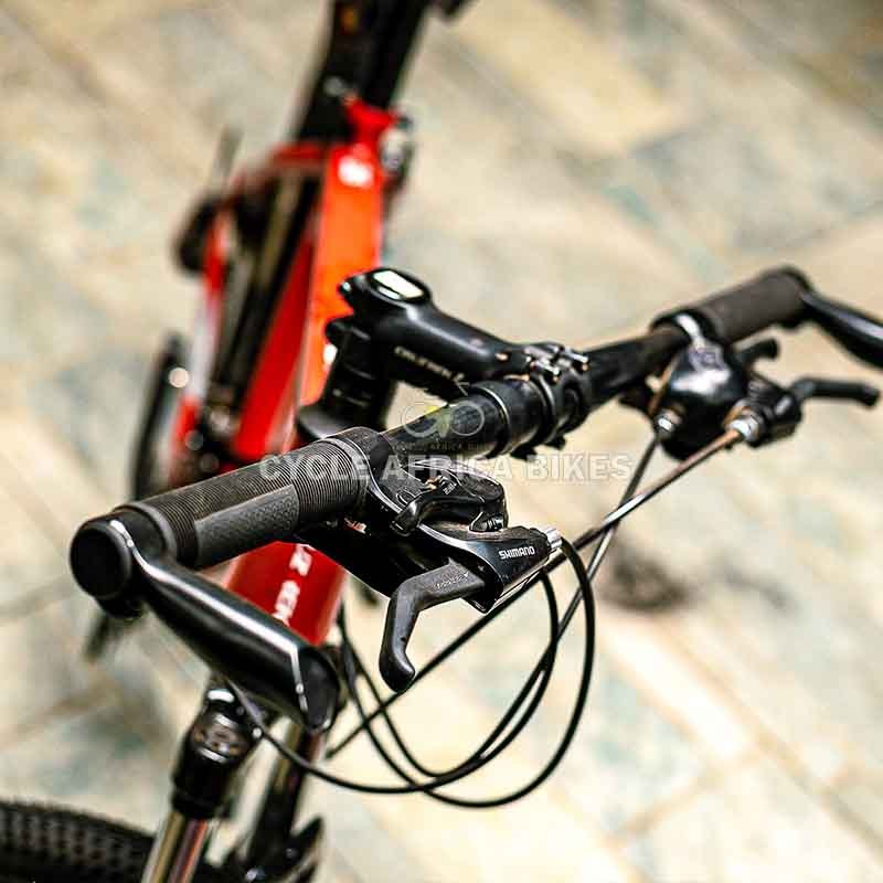 CRUZTREK KOMET 26-Inch Steel Mountain Bike with Suspension Fork Red