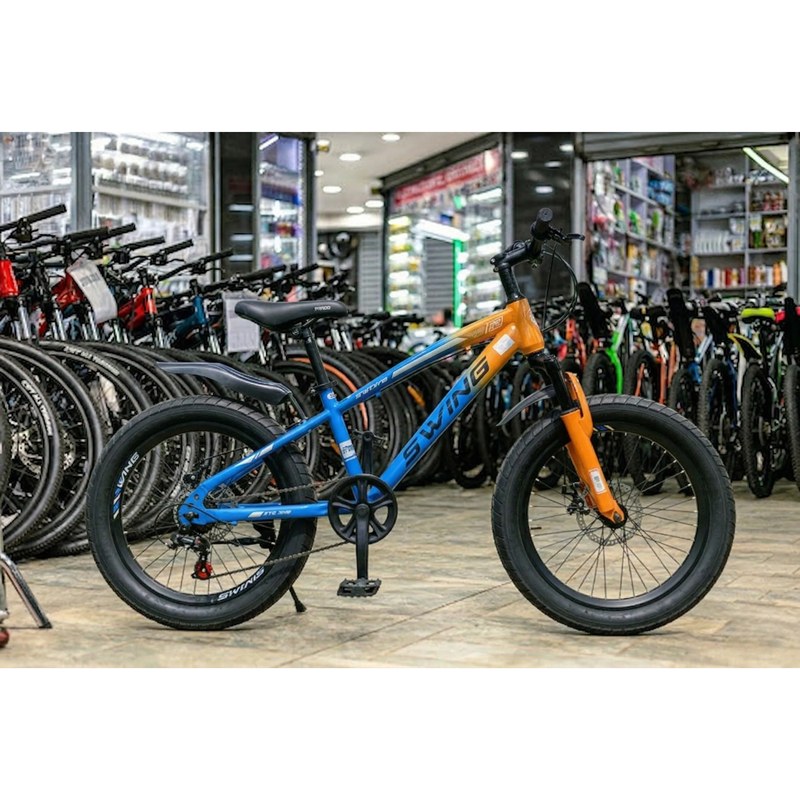 Swing Super Fatbike 20-Inch Kids Bike with Suspension Fork - Blue GT (Ages 7-11)