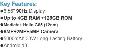 OPPO A18 6.56" 90Hz Display 4GB-128GB 8MP Android 13 Side Fingerprint 5000mAh Type-C Charge with IP54 Dust Splash Resistant smartphone