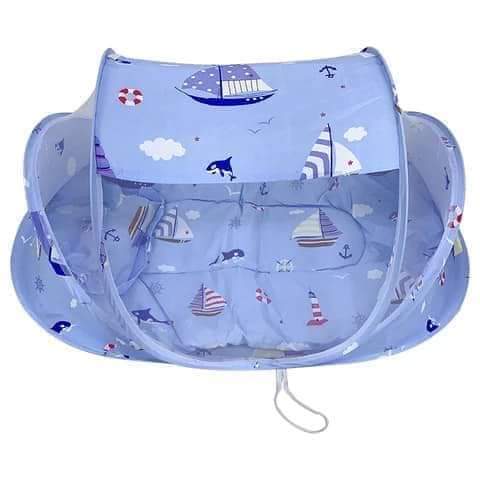 Baby Sleeping Nest with Mosquito Net,portable baby sleeping net set with sleeping mattress and pillow