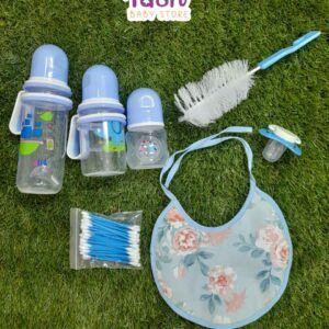 NEW 7 Pcs Baby Feeding Bottle Set-Blue