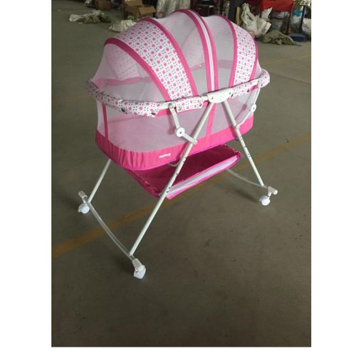 Metal Baby Crib/Baby Bed/Bassinet With A Zipper (pink)