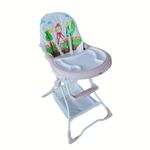 Foldable Baby Feeding Chair - Brown & White